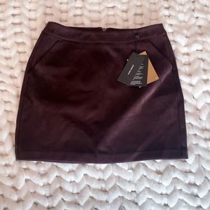 Suede Maroon Skirt NWT
